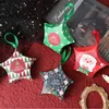 Boîte à bonbons de noël créative, impression couleur, décorations de noël, boîte avec poignée, corde, étoiles, boîtes cadeaux à bonbons