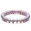 Fili di perline Bracciale di gioielli con perle d'acqua dolce coltivate di alta qualità bianco rosa viola per la fidanzata Regalo di Natale 2 Trum2