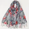 인쇄 된 꽃 술 hijabs 스카프 이슬람 shawls 비스코스 머리 랩 패션 이슬람 헤드 밴드 터 밴 180 * 65cm