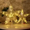 Christmas Tree Top LED Star Night Light Ornament Garland Nytt år 2022 Dekoredekorationer för hem Navidad H09244009707