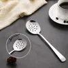 Spoons 2PCS Stainless Steel Slotted Spoon Oil Skimmer Kitchen Cooking Service 16-Hole Strainer