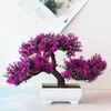 Plantas artificiais em vaso bonsai verde pequena árvore flores falsas ornamentos para casa decoração de jardim festa el grinaldas decorativas1227275