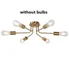 Modern chandelier Sputnik lamps semi embedded ceiling lights brushed antique gold lighting 6 lamp Nordic home decoration