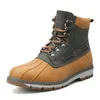 Laarzen Mannen Klassieke Eend met Waterdicht Rubber Sole Rain Lace Up Enkle Schoenen Bont Winterleer