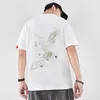 Designer Noir T-shirt Broderie Phoenix Hommes Rue Marque De Mode Coton Demi Manches Courtes T-shirt Pour Homme Top Tee M-4XL 210527