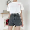 Plus size Koreaanse denim shorts vrouwen zomerstudenten hoge taille casual losse dames breed been korte jeans c6160 dames voor dames