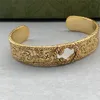 Dames gouden armband gesneden bloem armband heren dikke mode designer sieraden luxe letter g paren sieraden huwelijkscadeaufeest