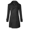 Men's Wool & Blends Men Lapel Double Collor Woolen Overcoat Winter Trench Coat Breasted Warm Tops Jacket Formal Outwear Viol22