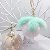 Cute Plush Persimmon Faux Rabbit Fur Key chain Kids Bag Ornaments Pendant Women Car Keyring Jewelry Trinkets Gifts