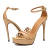 Plus taille 48 2021 Sandales d'été pour femmes High Heels Platform Designer Luxury Stracles Party Mariage Chaussures