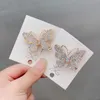 Atractivas mariposas, tocados para mujeres, accesorios para el cabello, pasadores, Clip de cristal, horquilla dorada, orejas de conejo, tocados para niñas