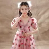 Lovey Santa Lace Princesa Flower Girl Vestidos Bola Vestido Primeiro Comunhão Vestidos Para Meninas Lantejoulas Tulle Criança Concurso Vestidos 2021