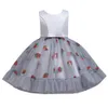 Strawberry Summer fille stéréo robe formelle de haute qualité élégante fleur arc robe de princesse robe de performance de piano pour enfants 210331