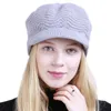 Berets Ear Protection Women Winter Kinit Beret Hat Plus Velvet Fur Snow Ski Beanie Caps With Visor Outdoor Thicken Warm Lady