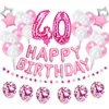 38pcs / set 40e Joyeux Anniversaire Ballons Numéro 40 Ans Décorations De Fête D'anniversaire Adulte Quarante Homme Femme Anniversaire 211216