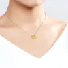 Collane con ciondolo Argento sterling Semplice diamante giallo Ciondolo squisito Regalo di San Valentino