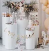 Wedding Props White Wrought Iron Cylindrical Dessert table Five-piece Welcome Area Cake Stand Ceremony Pavilion Flower Table