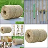 Odzież przędzy odzież odzież odzież 2/4/4/5/6 mm 100 m sznury lniane naturalne suche juty sznurka liny pakowania sznurka DIY Home Decor Party Gifts DEC