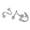 Inne 1 sztuk / 5 sztuk Crystal Double Balls Twisted Helix Chartilage Kolczyk Piercing Body Biżuteria Gauge 18G S Ear Labret Ring Stal