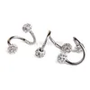 Otros 1 unids 5 unids Cristal Doble Bolas ed Helix Cartílago Pendiente Piercing Joyería Del Cuerpo Calibre 18G S Oreja Labret Anillo Steel3040