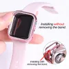 Apple Watch için Lüks Bling Kapak PC Kılıfları 8 Ultra 49mm Durum 41mm 45mm 44mm 40mm 42mm 38mm Aksesuarlar Moda Renkli Elmas Tampon Koruyucu Iwatch 7 6 SE 5 4 3