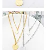 Pendant Necklaces Fine Jewelry Double Detachable Star Necklace For Women Stainless Steel Six Pointed Letter Round Coin