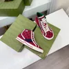 2022 Designers Sneaker da tennis in tela Luxurys Scarpa Beige Denim jacquard lavato blu Scarpe da donna Ace Suola in gomma Sneakers casual vintage ricamate