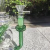 2021 Hookah Bong Glass Dab Rig Recyler Green Water Bongs Smoke Pipes 8-10 Inch Height 14.4mm Female Joint with Quartz Banger