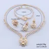 Dubai Gold Color Designer Sieraden Set Nigeriaanse Bruiloft Vrouw Accessoires Ketting Oorbellen Armband Ring Mode Afrikaanse kralen Sieraden Sets