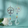 Colorful Tree of Life 7 Chakra Crystal Ball Window Hanging Pendant Chandelier Wedding Decor Christmas Prism Ornaments