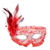 Women Girls Lace Pearl Feather Mask Princess Bar Nightclub Performance Show Ball Masks Masquerade Birthday Party Carnival Props
