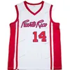 Nikivip Custom Movie Del Toro Benny Dalmau # 14 Puerto Rico Basketball Jersey Cousu Blanc Rouge S-4XL Nom Et Numéro Top Qualité