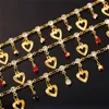 U7 Modne Serce Anklet Lato Biżuteria Prezent Czerwony Kryształ Złoty Kolor Kostki Łańcuchowa Bransoletka Dla Kobiet A301