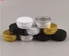 100 x 15g Empty White Gold BlacK Aluminum Cream Jar Pot Nail Art Makeup Lip Gloss Cosmetic Metal Tins Containersgood