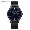 Relogio Masculino Crrju豪華な男性腕時計メンズファッションステンレス鋼の時計カジュアルドレス防水クォーツ腕時計210517