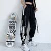 Frauen Cargo Hosen Hohe Taille Lose Sport Hosen Streetwear Kleidung Plus Größe Casual Hose Qualität Elastischer Boden 210915