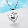 925 Sterling zilveren hanger ketting vrouw mode-sieraden hoge kwaliteit kristal zirkoon hart-vormige lengte 45cm