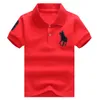 Camisa polo infantil grande com lapela bordada de manga curta camisas de cavalo meninos meninas polos de verão camisetas tops roupas infantis, para 2-16T