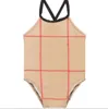 Kids Girls One Piece Child Cute Bikini Sleeveless Swimsuit Letter Printed Beach Clothes Chidren Baby Girl Swimwear Summer