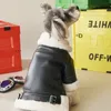 Zima Ciepła Odzież Dog Solie Color Skórzany Puppy Kurtki Plenerowa Moda Casual Zwierzęta Płaszcz Dla Teddy Schnauzer Buldog Francuski