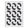 Natural longo grosso encaracolado cacheado 9 pares 3d cílios postijos conjunto de luz suave Reusável Multicamada Multilayer Monk Fake Lashes Extensões Eyes Makeup Acessório Para As Mulheres DHL