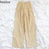 Neploe Corduroy Wide Leg Pants High Waist Slim Fit Loose Trousers Streetwear Casual Straight Pantalon Korean Chic New Bottoms 210422