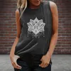 2021 새로운 패션 로터스 플러스 사이즈 5XL 꽃 프린트 캐주얼 티셔츠 여성 Sleevelsummer 그래픽 탑스 테이 숙녀 조끼 R5 X0507