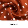 NWMNZ Mode Korte Mouw Dames Midi Jurk Vakantie Wit Dot Print Oranje Vestido Vintage Side Split Jurken Casual Robe 210520