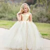 Kid Girl Flower Princess Formal Party Wedding Bridesmaid Gown Dress Set Q0716