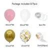 127 stücke Rosa Ballon Bogen Girlande Kit Weiß Rosa Gold Konfetti Latex Ballons Baby Dusche Hochzeit Geburtstag Party Dekorationen 210626