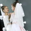 New White Ivory Kids Girls First Communion Veils Tulle With Comb Wedding Flower Girl Veil Voile Mariage File Double Layers X0726