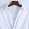 Kadın Yaz Seksi Kısa Bluzlar Gömlek Üstleri Uzun Kollu Papyon V Yaka Kadın Vintage Zarif Blusas Giysileri 210513