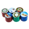 Zinc Alloy 40*35mm Smoking Grinder 4 Layers Herb Grinders 73g Christmas Serial Tobacco Spice Muller Crusher Smoke Accessories