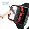 Full Screen Protector Case dla iWatch 38 mm 42 mm 40 mm 44 mm 41 mm 45 mm Cover Frame PC Hard Case z hartowaną szklaną warstwą